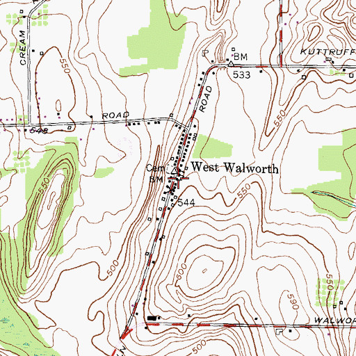 Topographic Map of First Baptist Church, NY