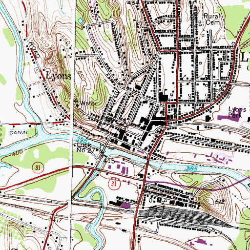 Topographic Map of First Lutheran Church, NY