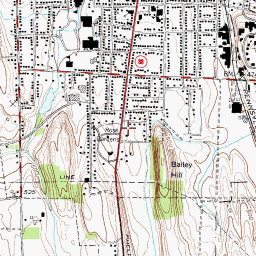 Topographic Map of Lighthouse Baptist Church, NY