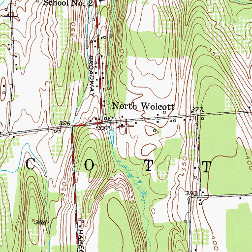 Topographic Map of North Wolcott Christian Church, NY