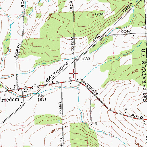 Topographic Map of Freedom Mobile Home Park, NY