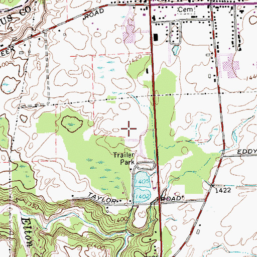Topographic Map of Pioneer Estates Mobile Home Park, NY