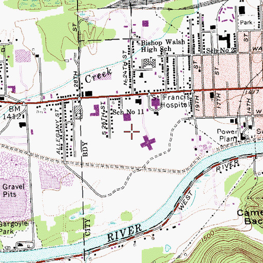 Topographic Map of Eden Heights of Orlean Assisted Living Center, NY