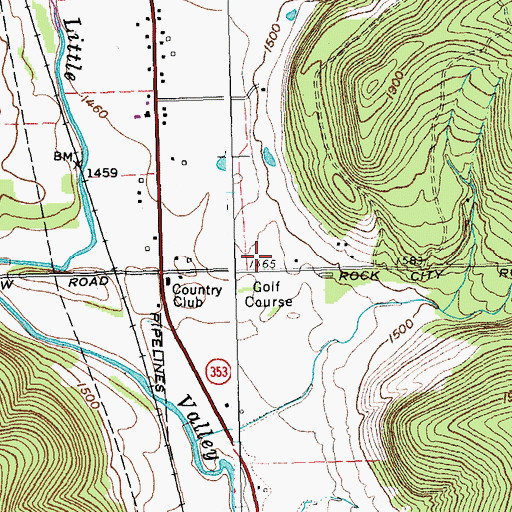 Topographic Map of Elkdale Country Club, NY