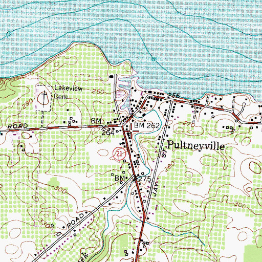 Topographic Map of Pultneyville United Methodist Church, NY