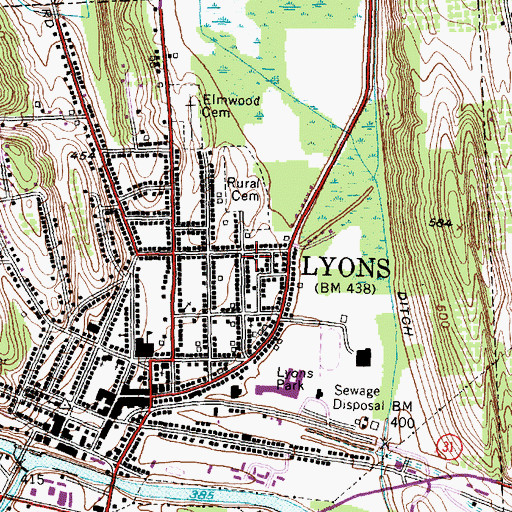Topographic Map of Saint John's Lutheran Church, NY