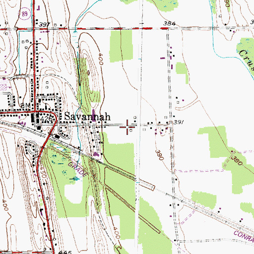 Topographic Map of Savannah Community Church, NY