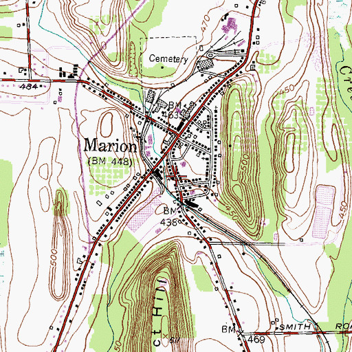 Topographic Map of Second Reformed Church, NY