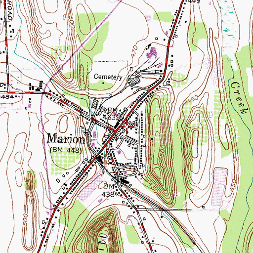 Topographic Map of United Church of Marion, NY