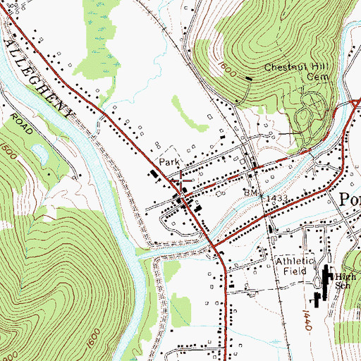 Topographic Map of Saint Andrews United Methodist Church, NY