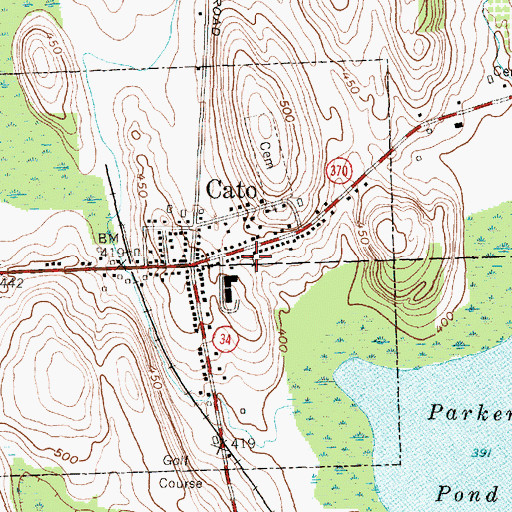 Topographic Map of Cato Union Church, NY