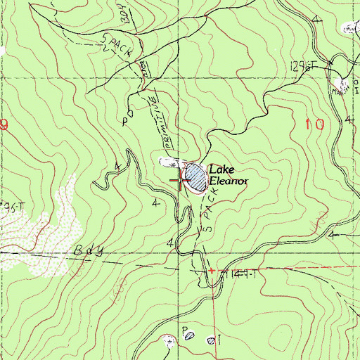 Topographic Map of Lake Eleanor, CA