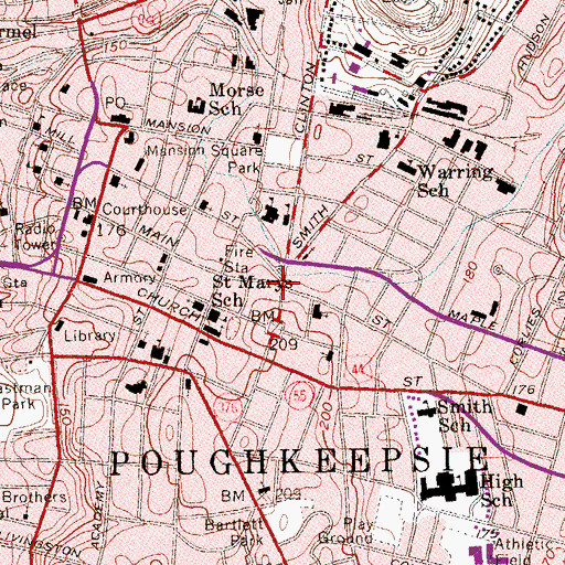 Topographic Map of Praise and Worship Center, NY