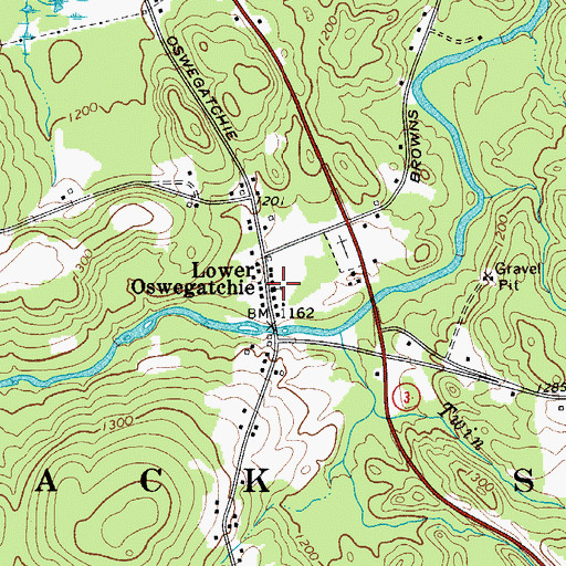 Topographic Map of First Baptist Church, NY