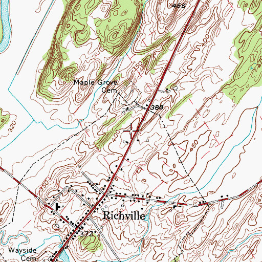 Topographic Map of Richville Baptist Chapel, NY