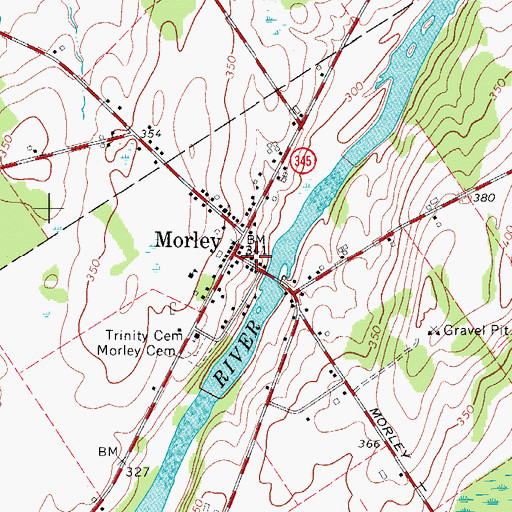 Topographic Map of Wesleyan Church, NY