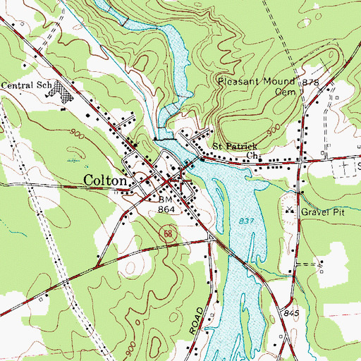 Topographic Map of Colton Hepburn Library, NY