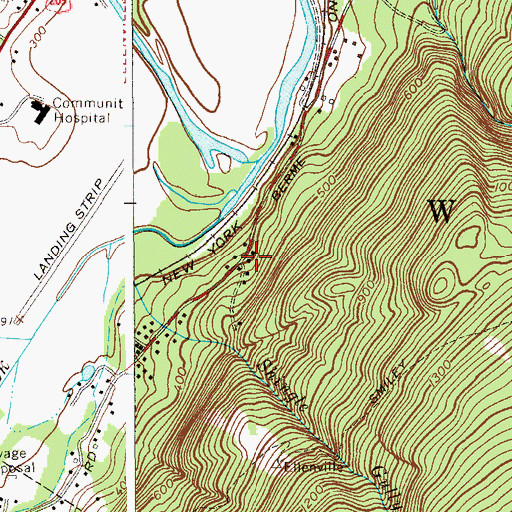 Topographic Map of Shiloh Baptist Church, NY