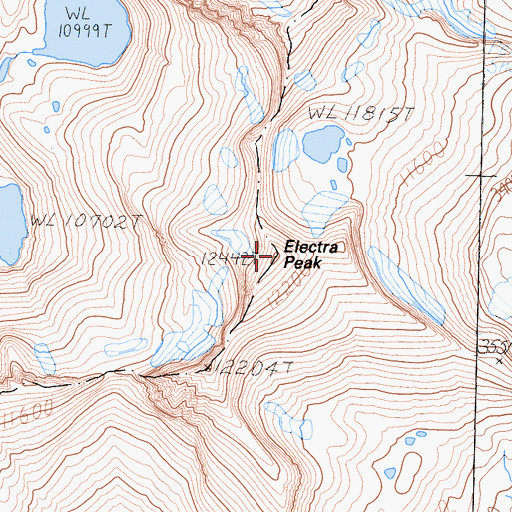 Topographic Map of Electra Peak, CA