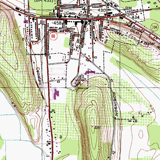 Topographic Map of Sodus High School, NY