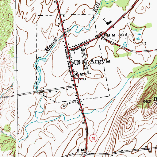 Topographic Map of Argyle Post Office, NY