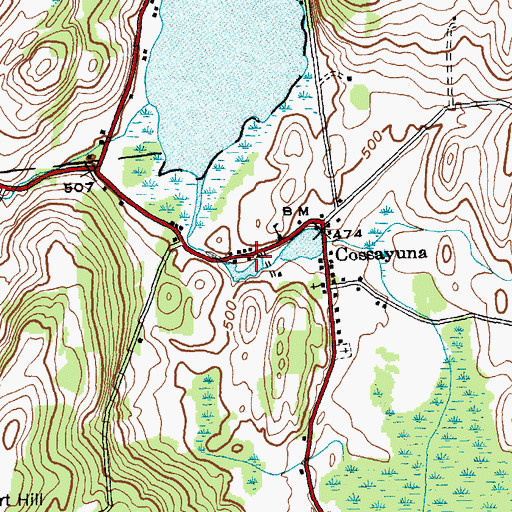 Topographic Map of Cossayuna Post Office, NY