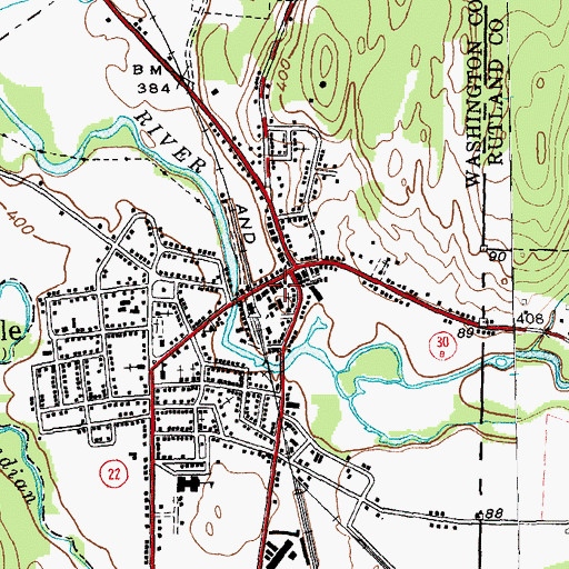 Topographic Map of Granville Post Office, NY