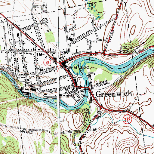Topographic Map of Greenwich Post Office, NY