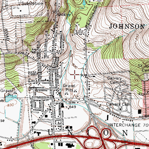 Topographic Map of Oakdale Mall Shopping Center, NY