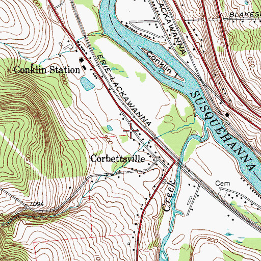 Topographic Map of Corbettsville Post Office, NY