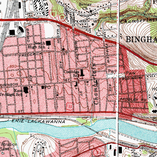 Topographic Map of Eastview Post Office (historical), NY