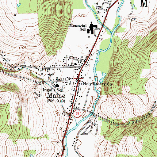 Topographic Map of Maine Post Office, NY