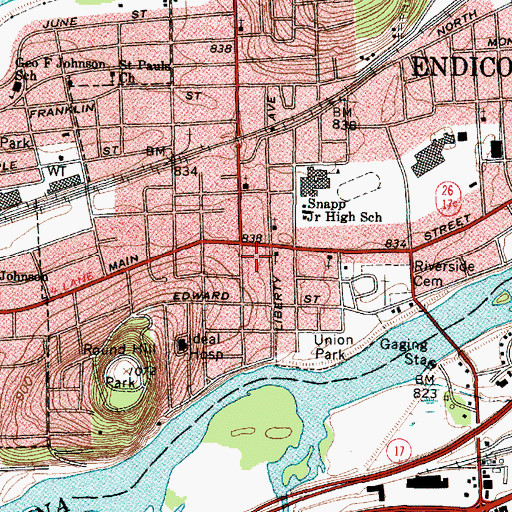 Topographic Map of Union Station Post Office, NY