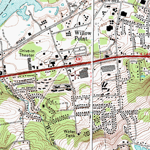 Topographic Map of Vestal Post Office, NY