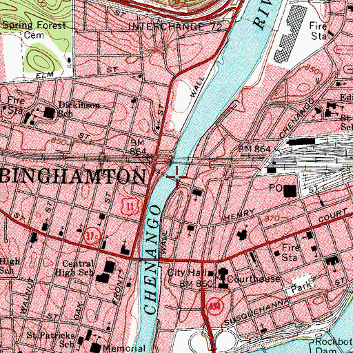 Topographic Map of Clinton Street Bridge, NY