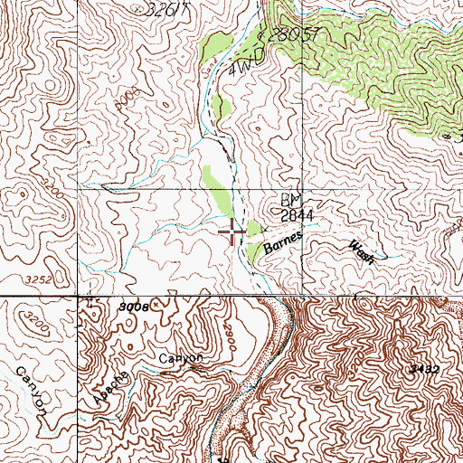 Topographic Map of Barnes Wash, AZ