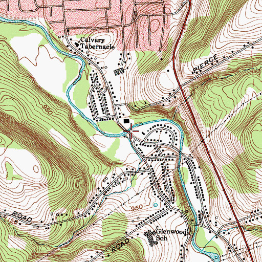Topographic Map of Main Street Bridge, NY