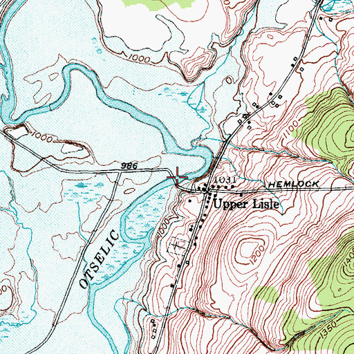 Topographic Map of Upper Lisle Road Bridge, NY