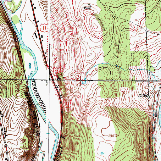 Topographic Map of Whitney Point Rest Area, NY