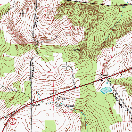 Topographic Map of Belden Hill Campground, NY