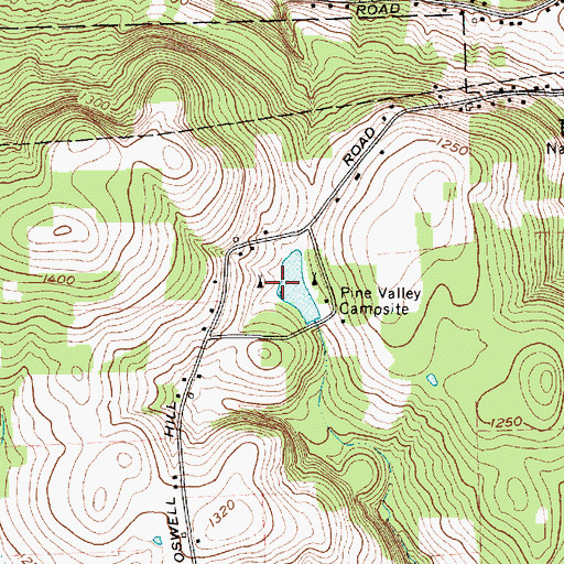 Topographic Map of Pine Valley Recreational Vehicle Park and Campground, NY
