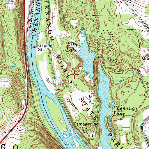Topographic Map of Chenango Valley State Park Golf Course, NY