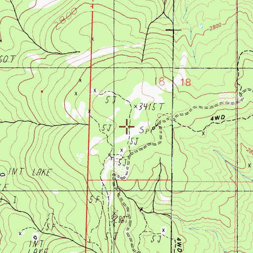 Topographic Map of Elk Camp, CA