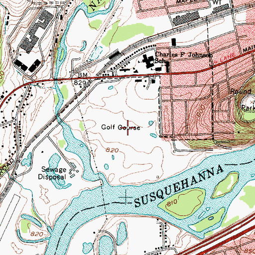 Topographic Map of En Joie Golf Course, NY