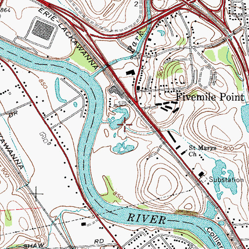 Topographic Map of River Run II Golf Links, NY