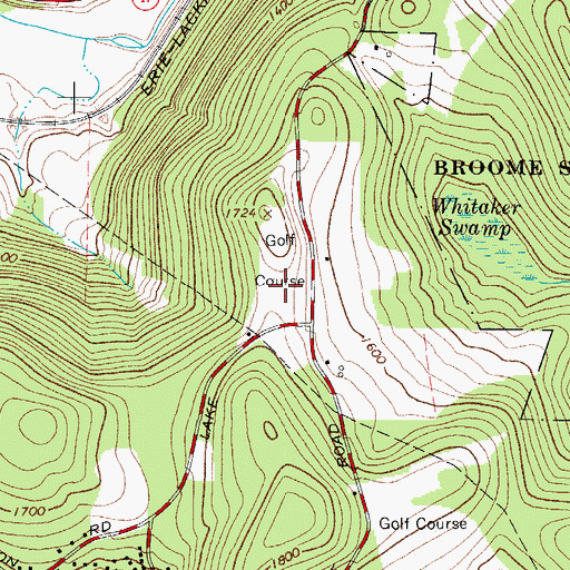Topographic Map of Scotts Golf Course, NY
