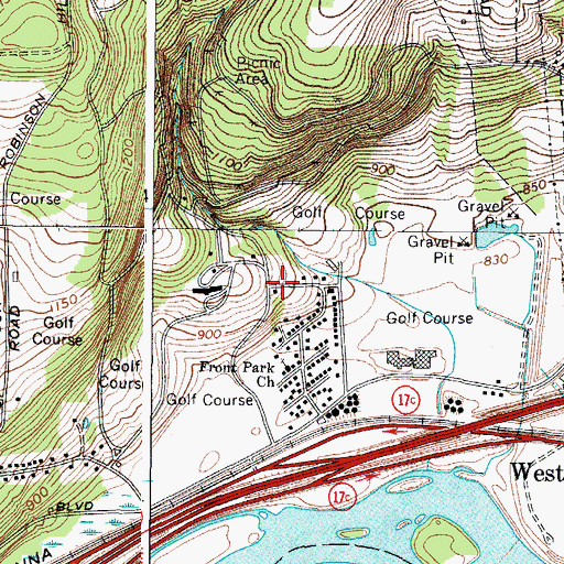 Topographic Map of Traditions at the Glen, NY