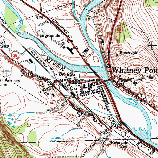 Topographic Map of Mary Wilcox Memorial Library, NY