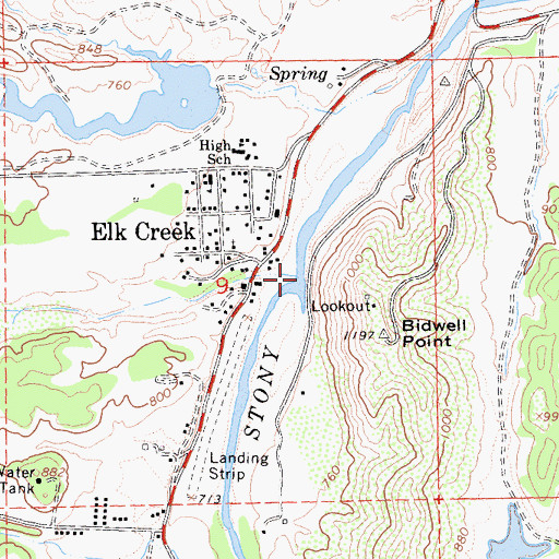 Topographic Map of Elk Creek, CA