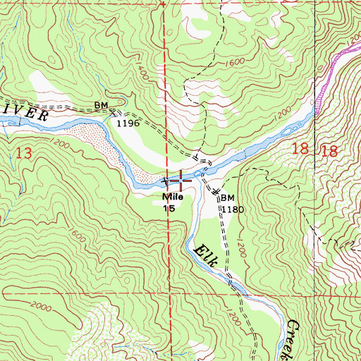 Topographic Map of Elk Creek, CA